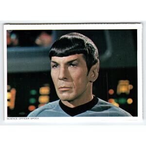 Vintage 1977 Star Trek Science Officer Spock Chrome Postcard